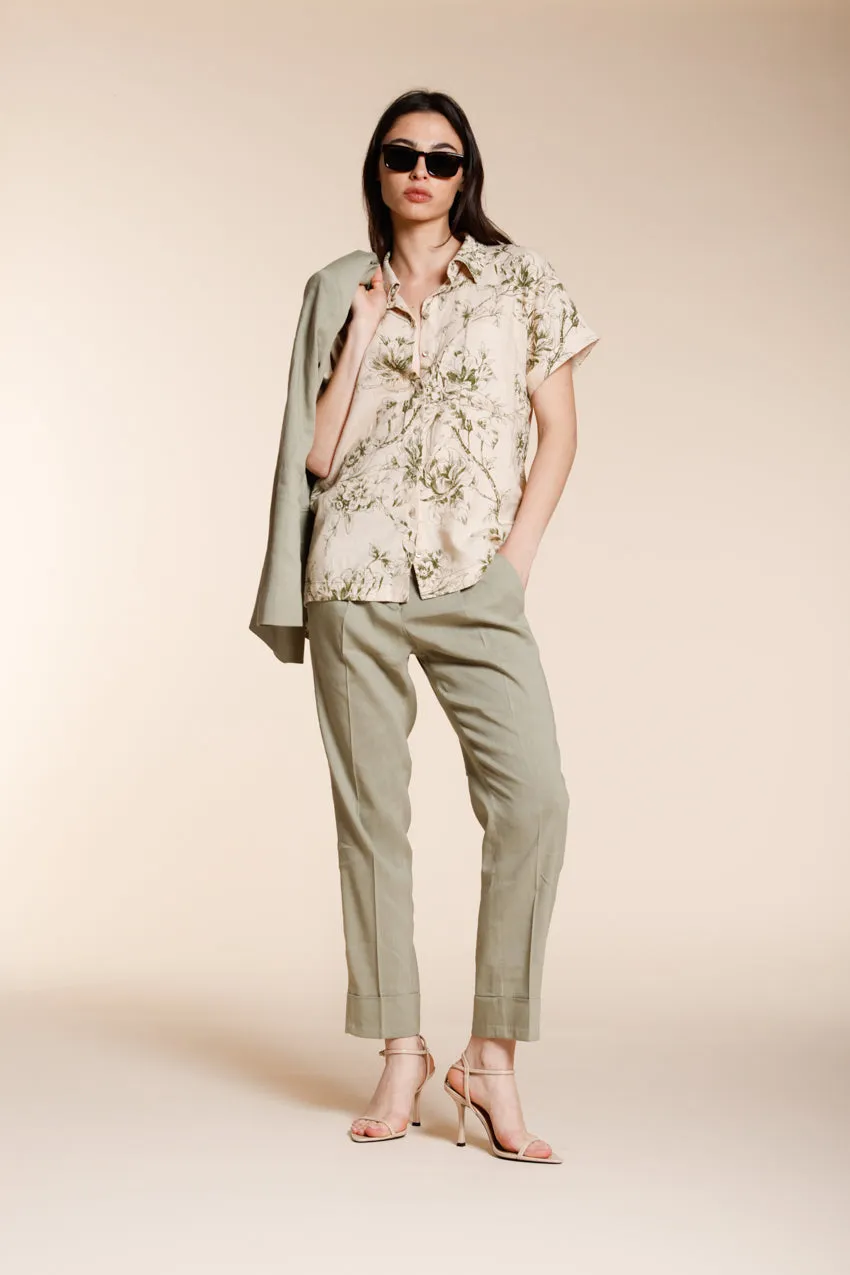Mason's Livia skjorte beige blomstret hørblanding
