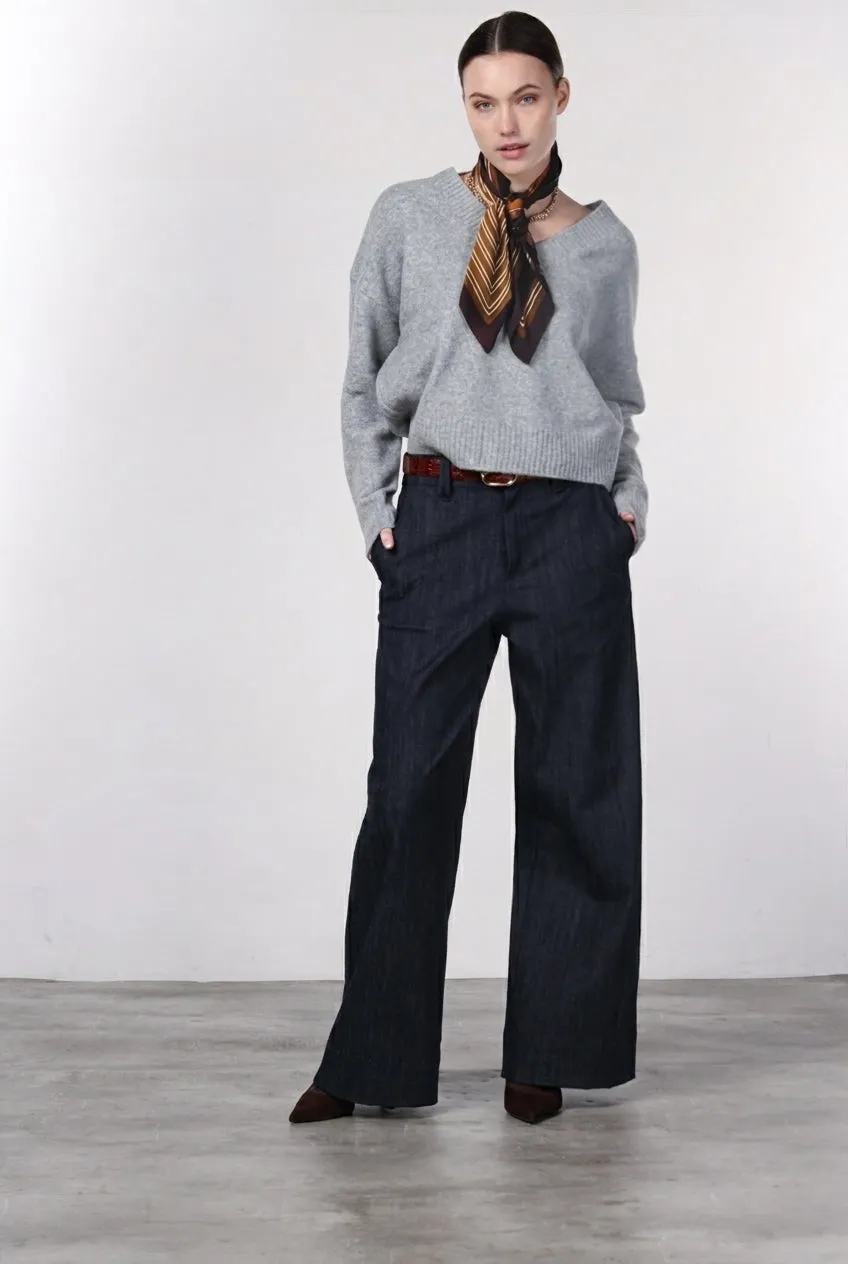 Mason's New York Wide chino bukser wide leg navy denim
