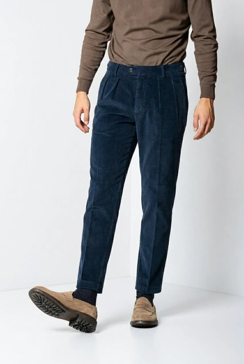 Mason's Don Johnson 2 Pinces chinos fløjl navy carrot