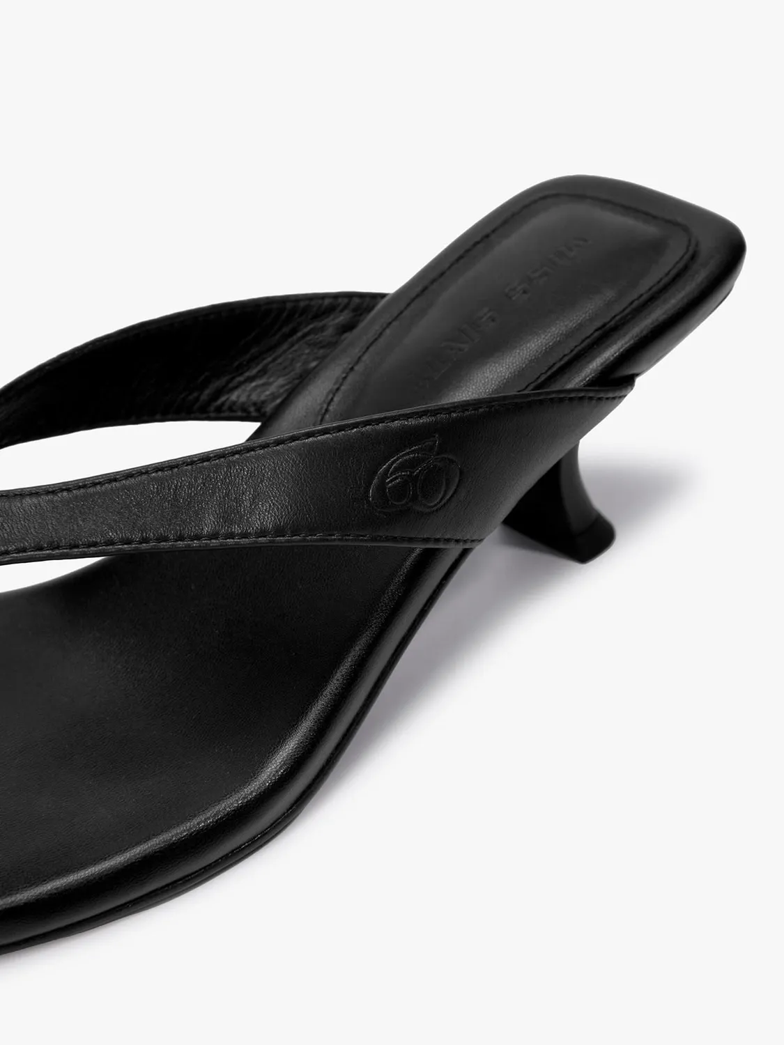 Miss Sixty Kitten Heel sko sort læder med tårem