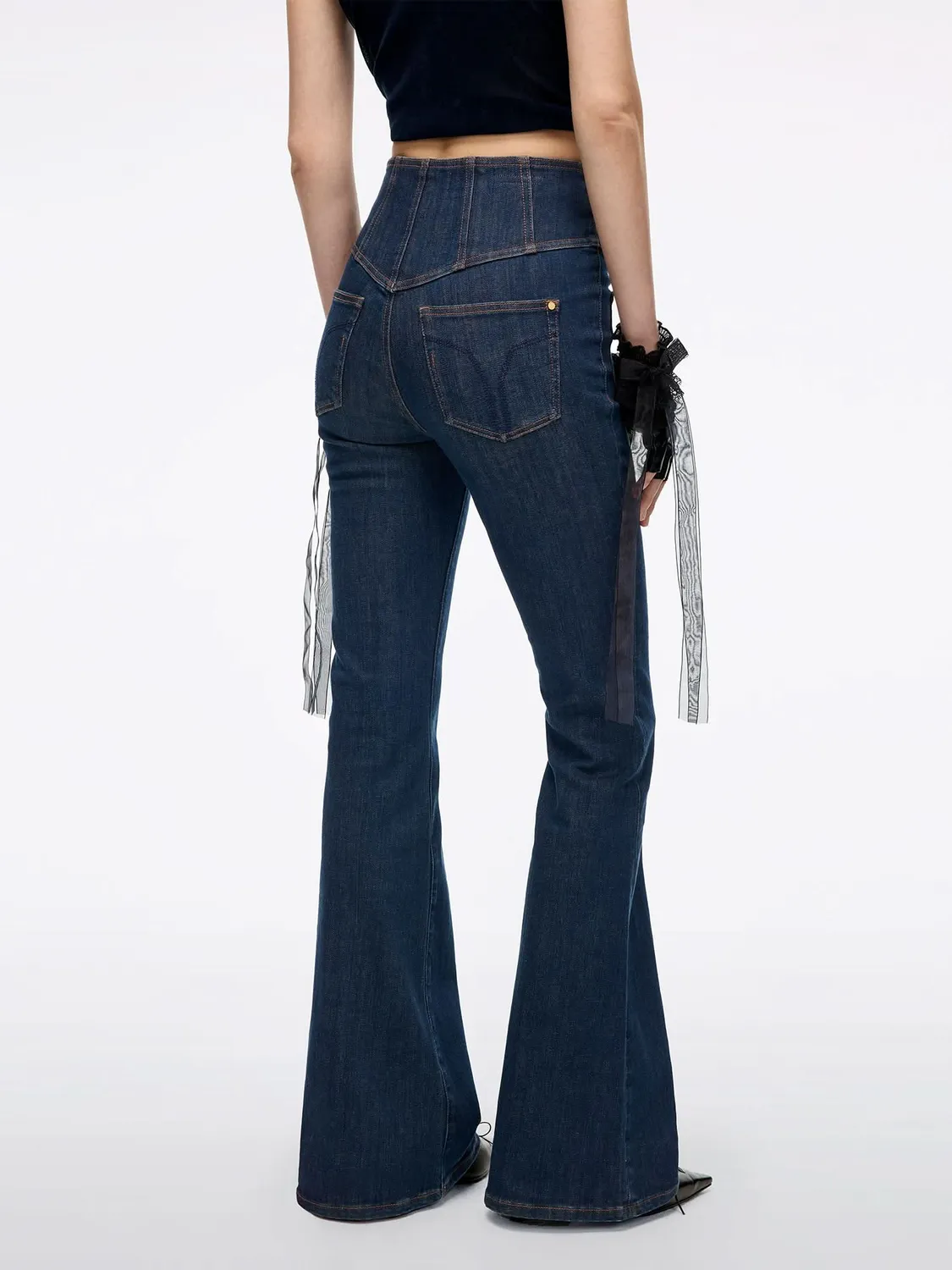 Miss Sixty Glenda Plus 5 flare jeans mørkeblå stretch