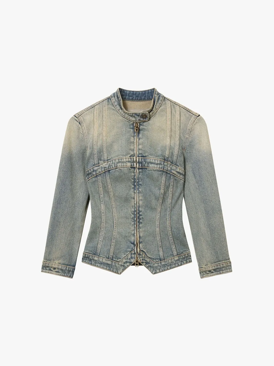 Miss Sixty Logo denimjakke mørkeblå cropped stretch