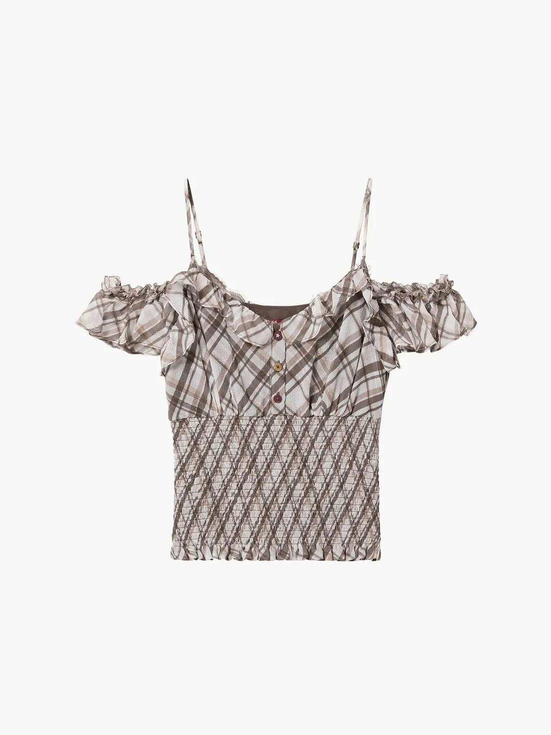 Miss Sixty Silk Camisole Shirt silketop khaki slim-fit