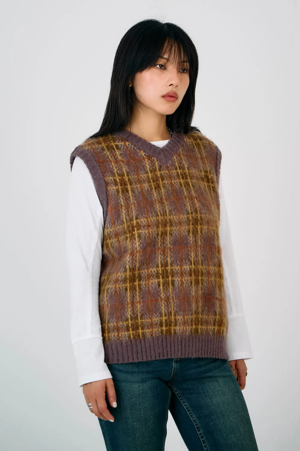 The Ragged Priest Civilian strikvest lilla gul ternet