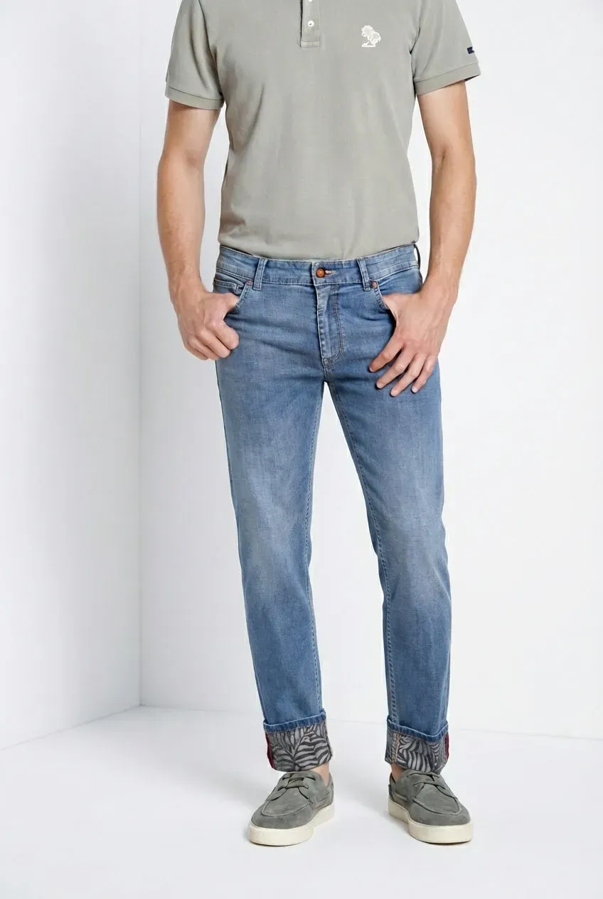 Mason's Harris Regular jeans navy bladprint herre