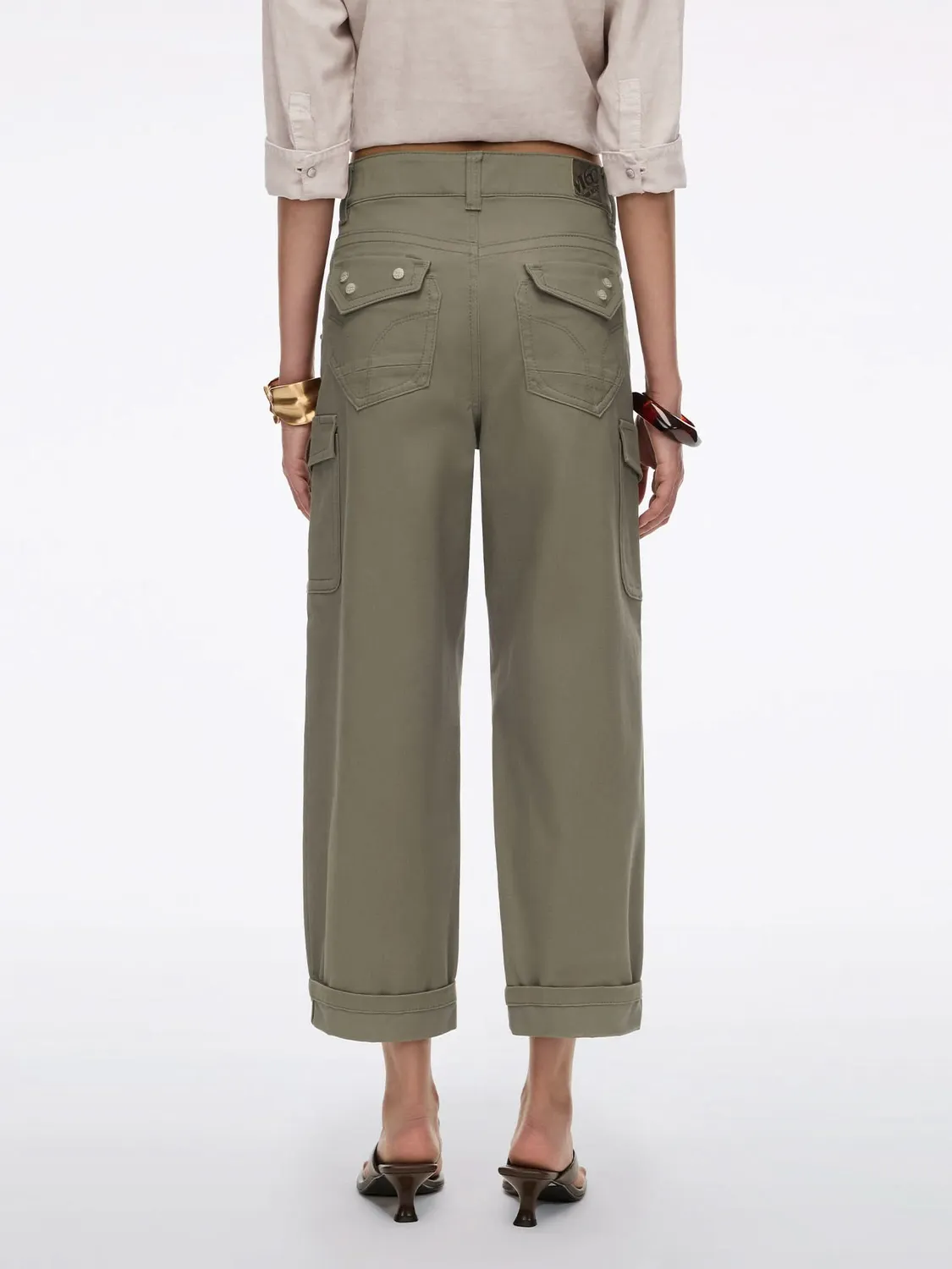 Miss Sixty cargo bukser armygrøn cropped bomuld