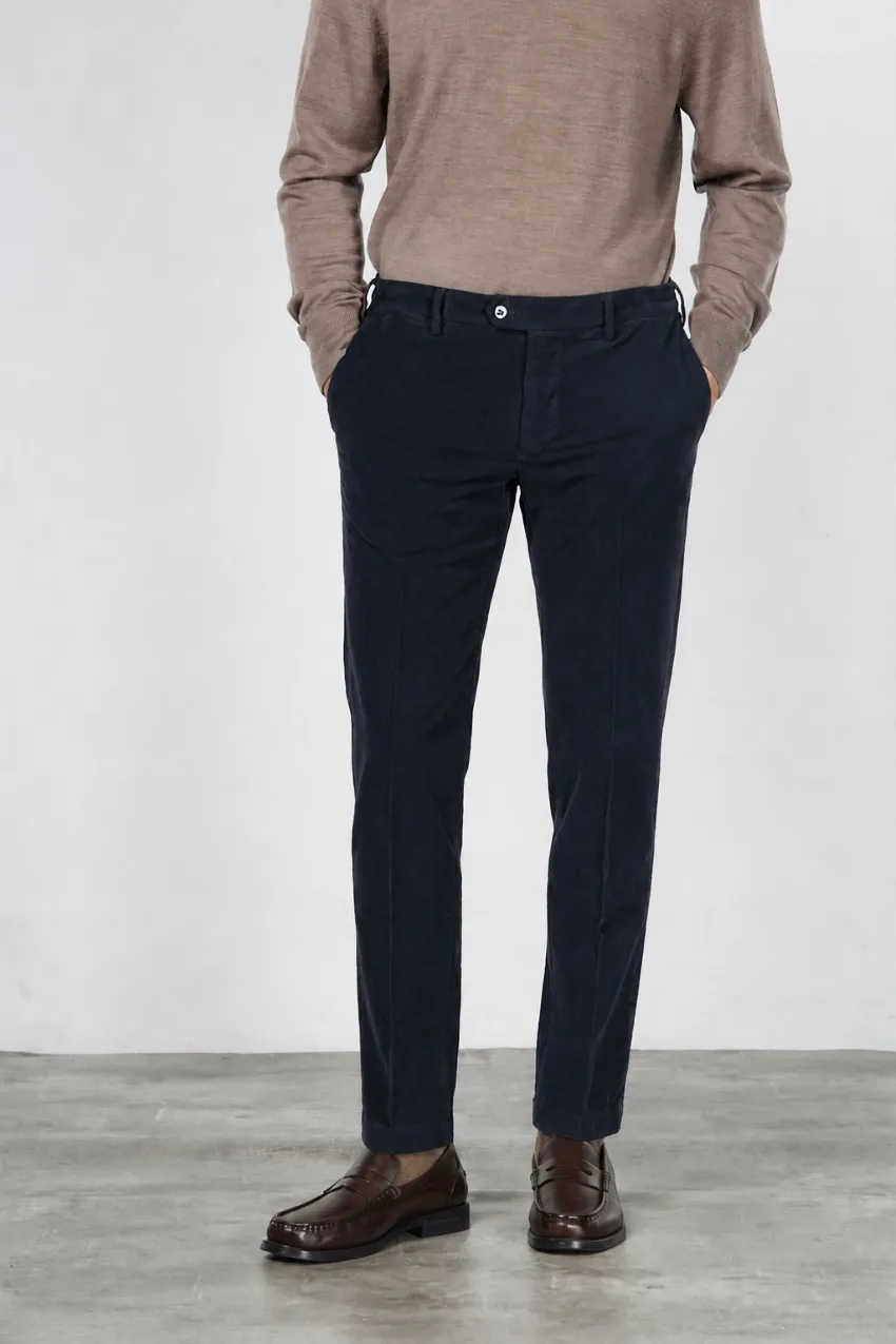 Mason's New York chino bukser navy fløjl regular fit