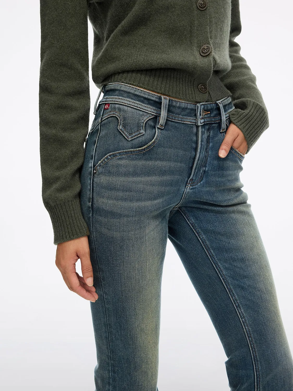 Miss Sixty Bella flare jeans medium blue varm fleece