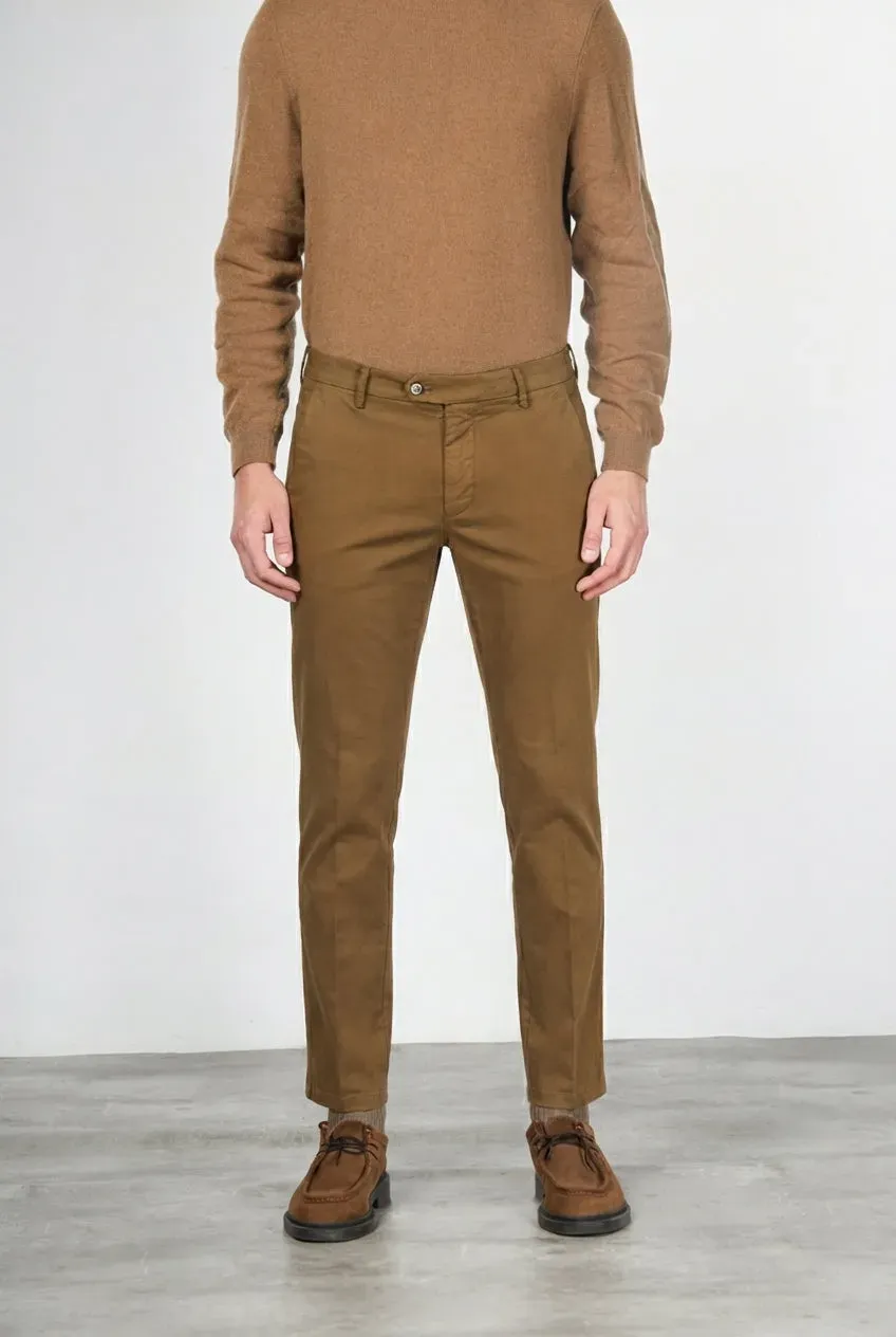 Mason's Torino Flex chinobukser valnød slim fit satin