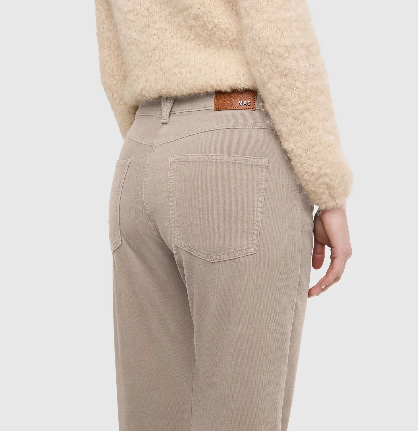 MAC Gina Straight fløjlsbukser beige straight