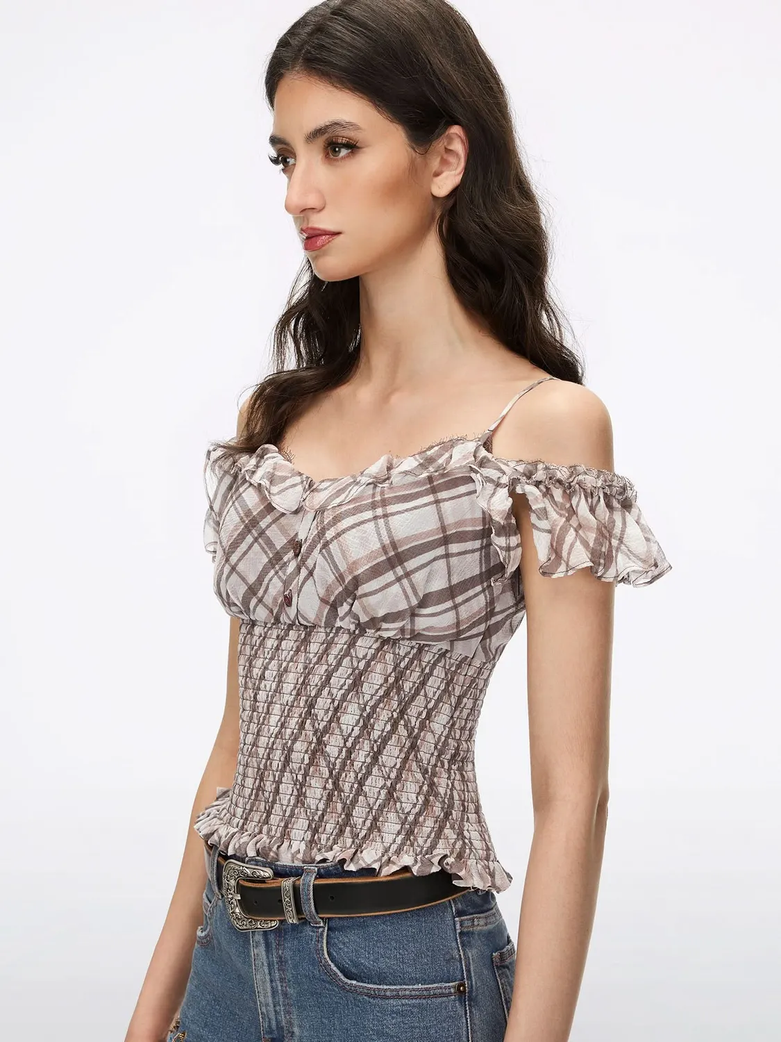 Miss Sixty Silk Camisole Shirt silketop khaki slim-fit