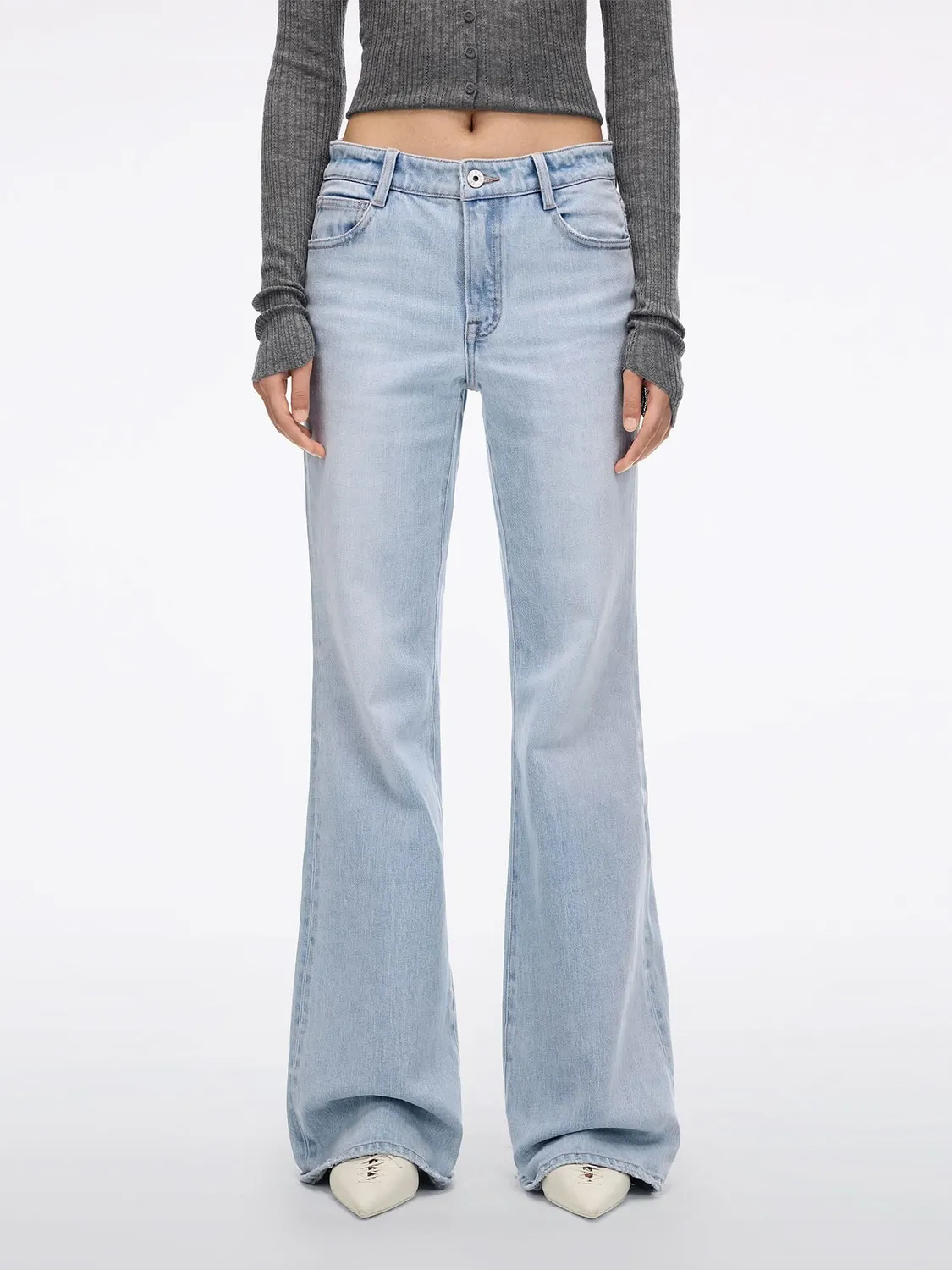 Miss Sixty Flare jeans nostalgisk blå slidte høj talje