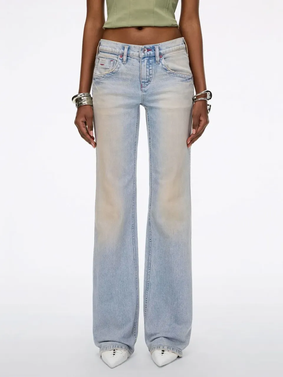 Miss Sixty Tommy Mid-Rise Flare jeans lyseblå stretch