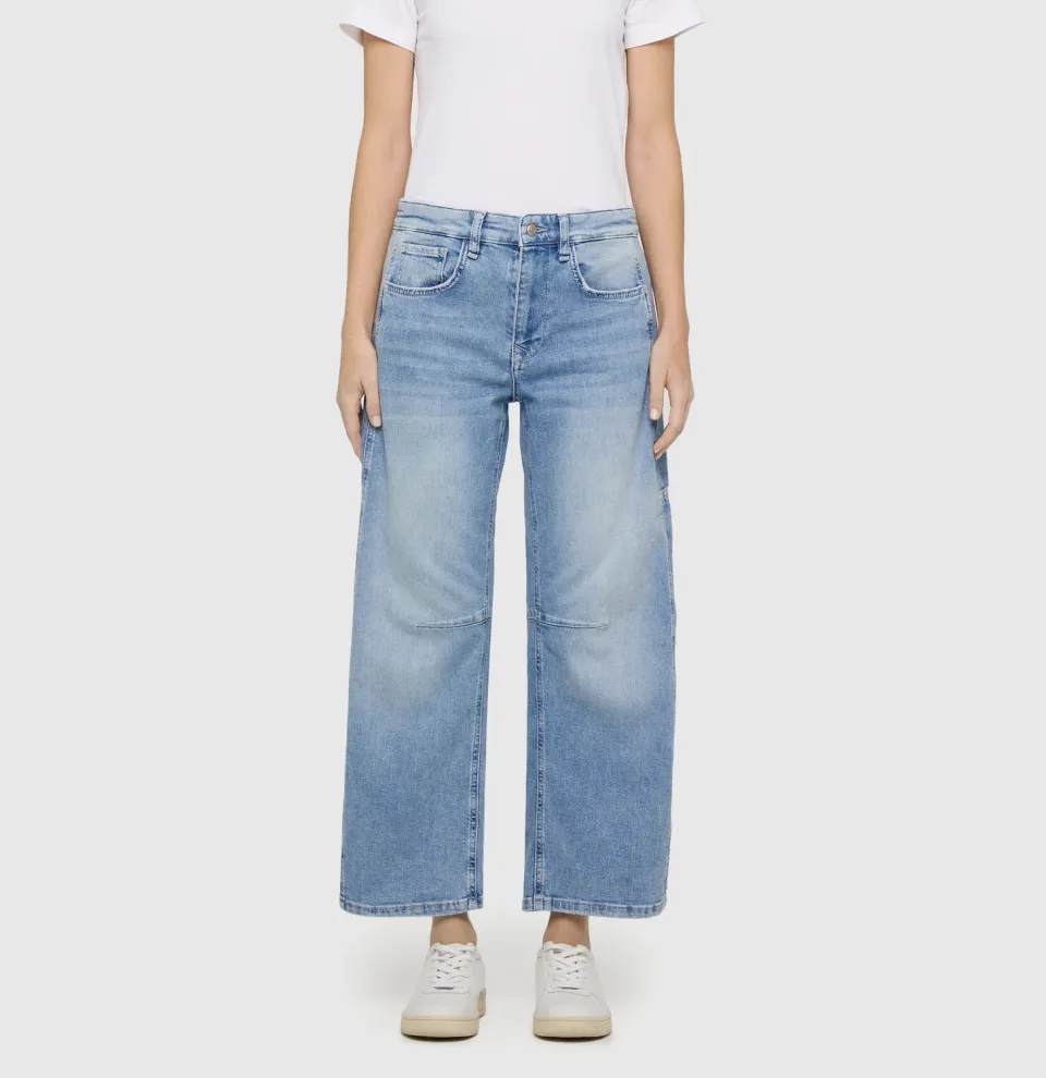 MAC Ohio Barrel jeans mellemblå løs