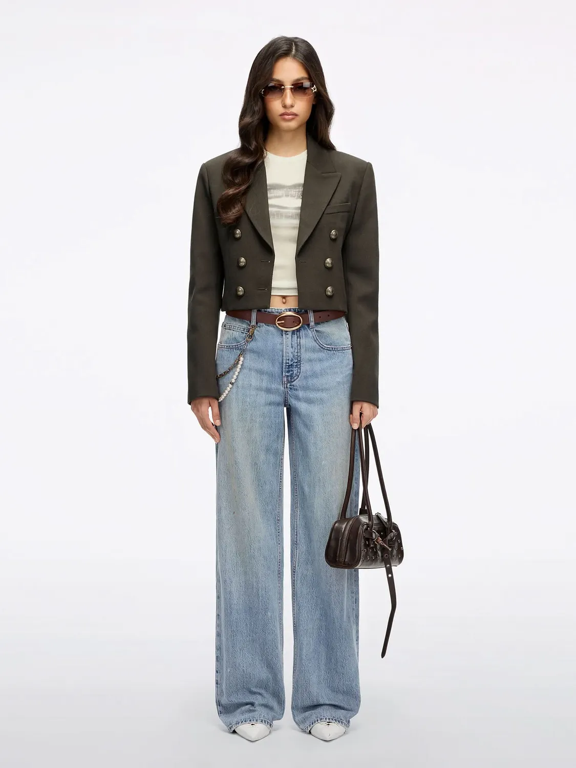 Miss Sixty straight jeans middle blue perlebroderi