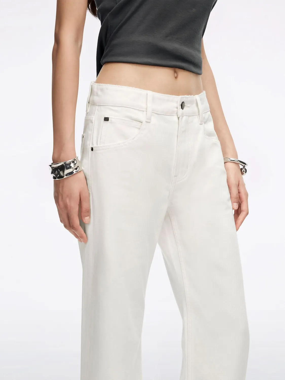 Miss Sixty Anni straight jeans hvid høj talje