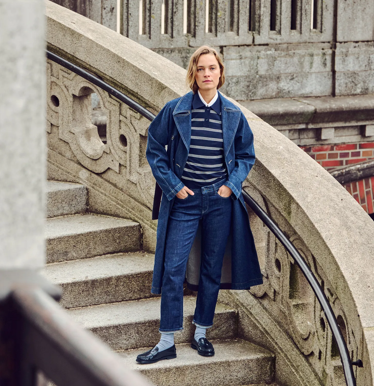 MAC Dream Cropped Authentic jeans mørkeblå straight fit