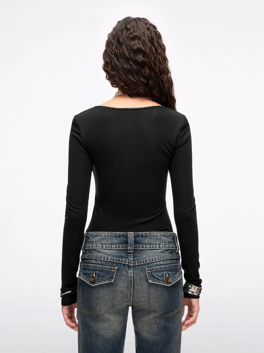 Miss Sixty 6M1SJ03800G24 t-shirt sort rynket sløjfe
