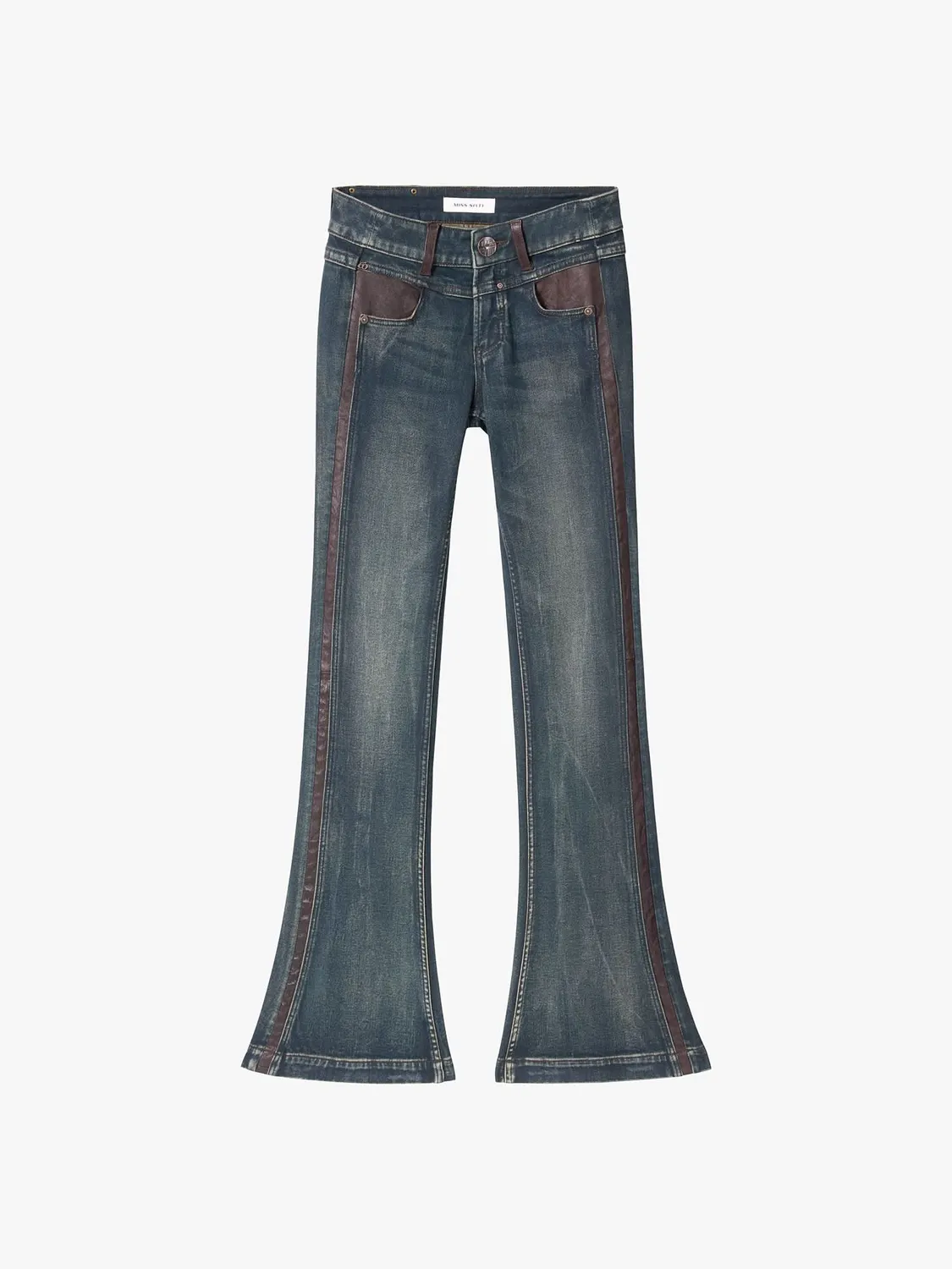 Miss Sixty Flare jeans læderpanel blå 26/32