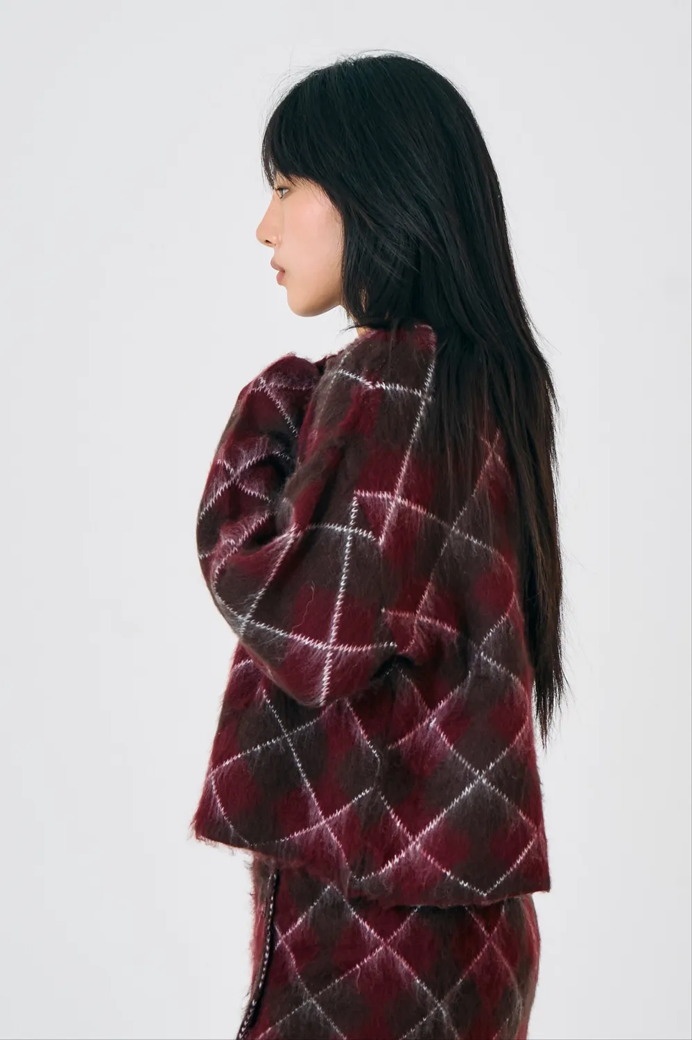 The Ragged Priest Manor cardigan argyle strik bordeaux