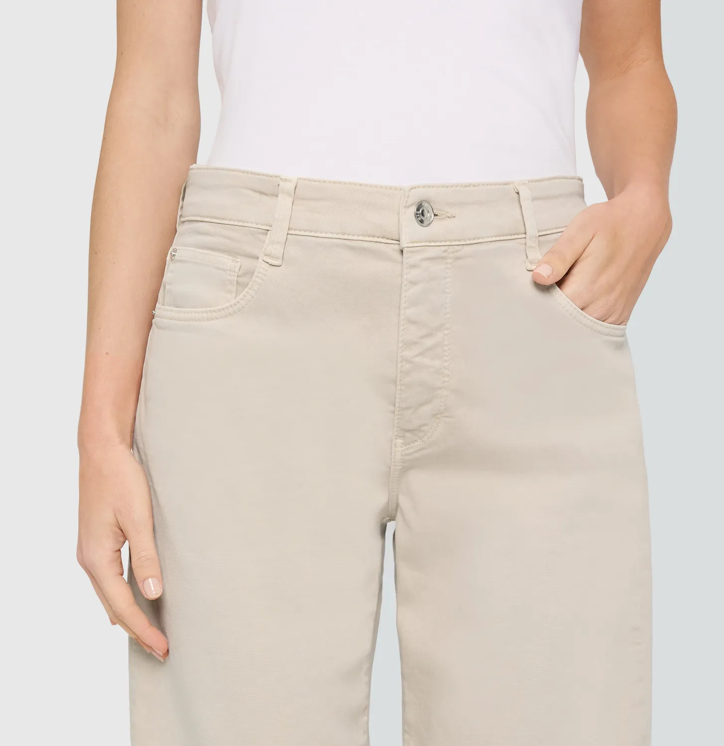 MAC Danni 2.3 Barrel gabardinebukser beige loose fit