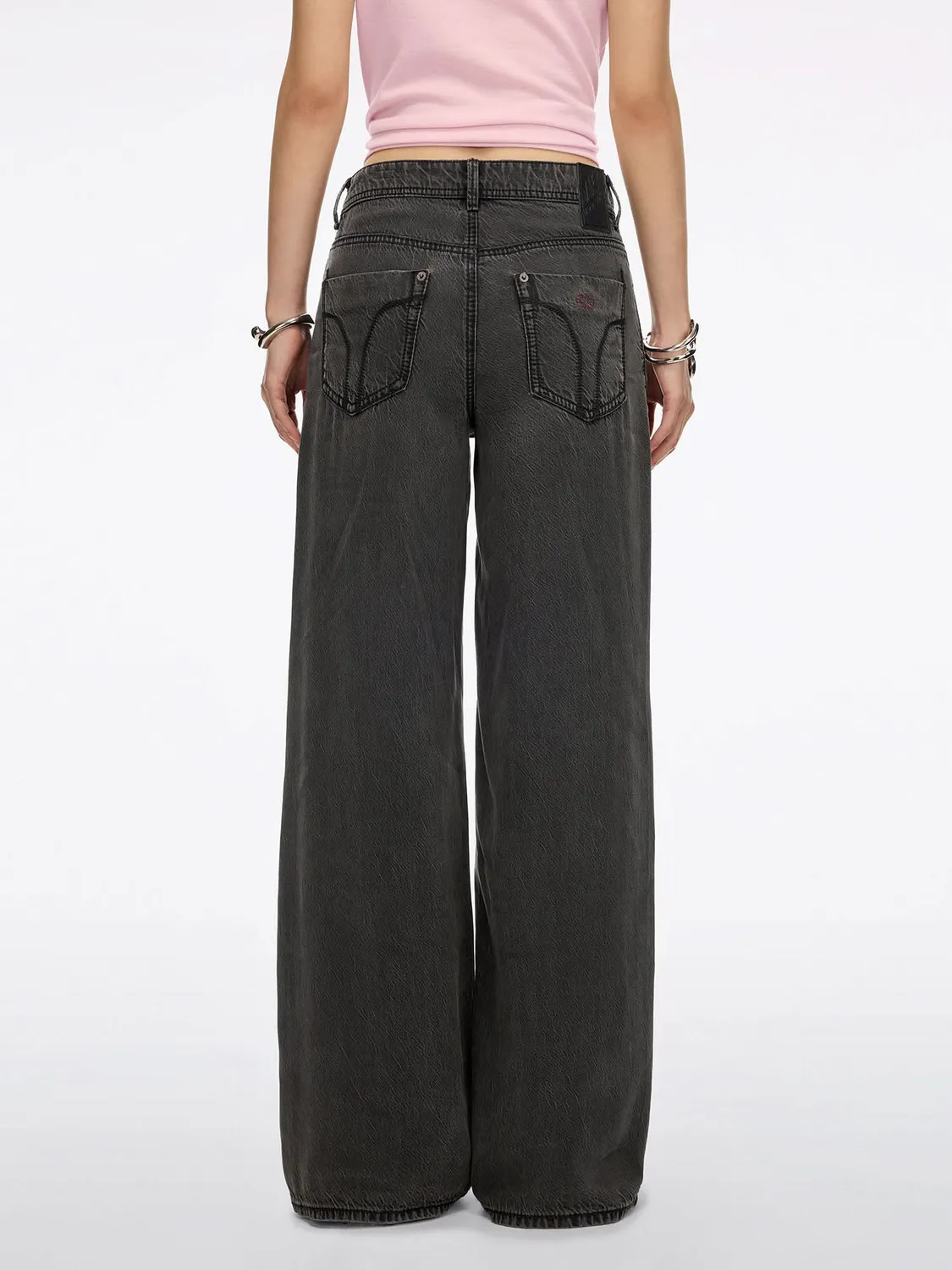 Miss Sixty Jasmine relaxed wide leg jeans black fog