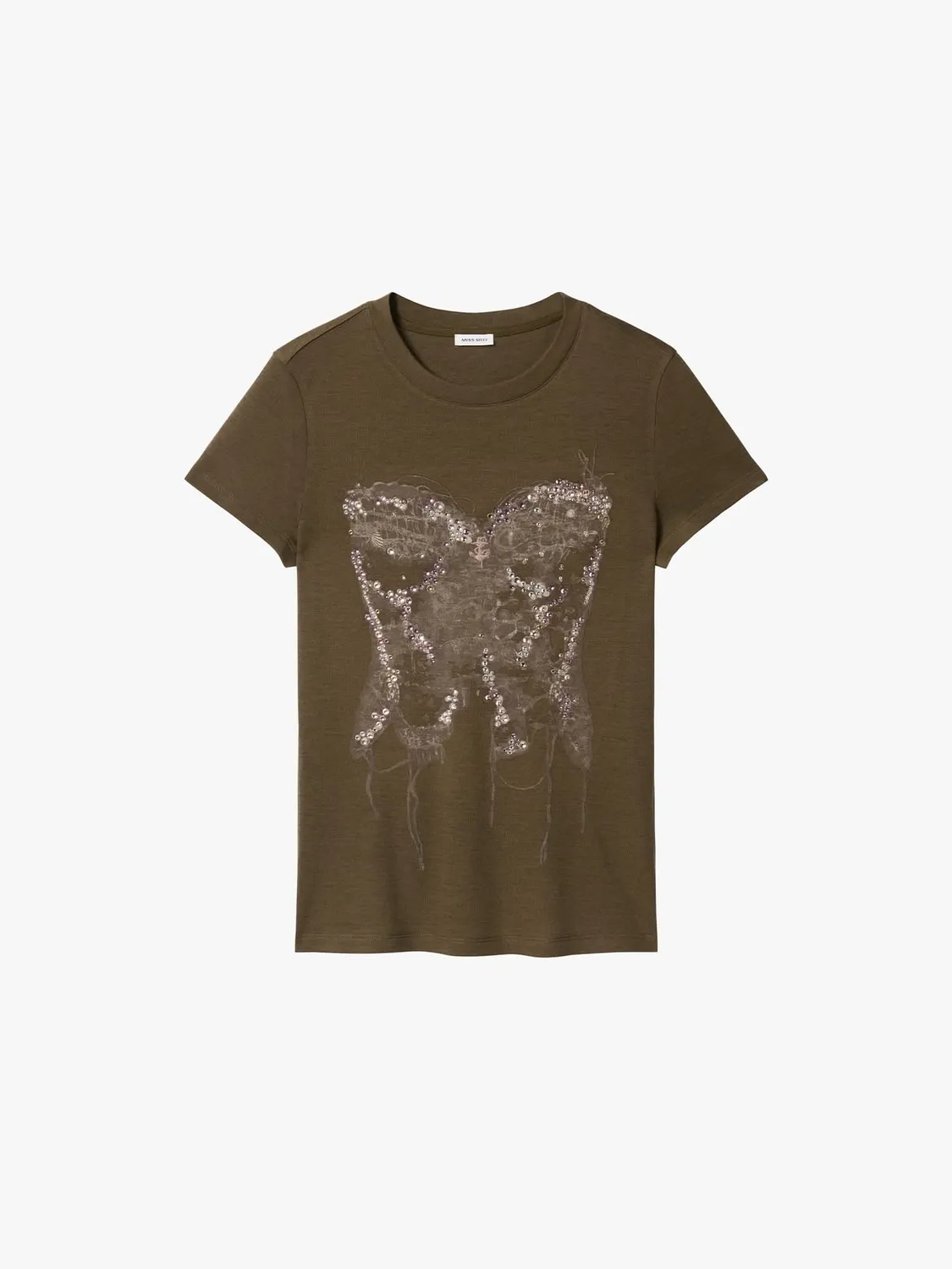 Miss Sixty Butterfly uld t-shirt brown sommerfugl