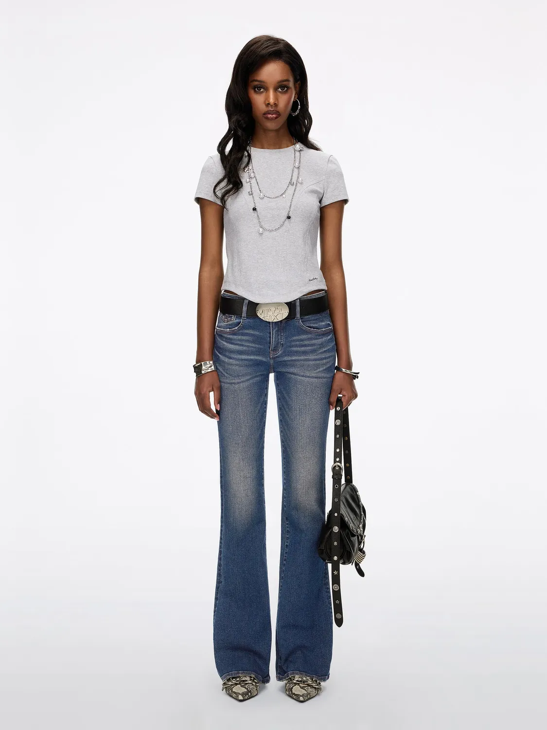 Miss Sixty Magic Plus Push-Up flare jeans mørkeblå low waist
