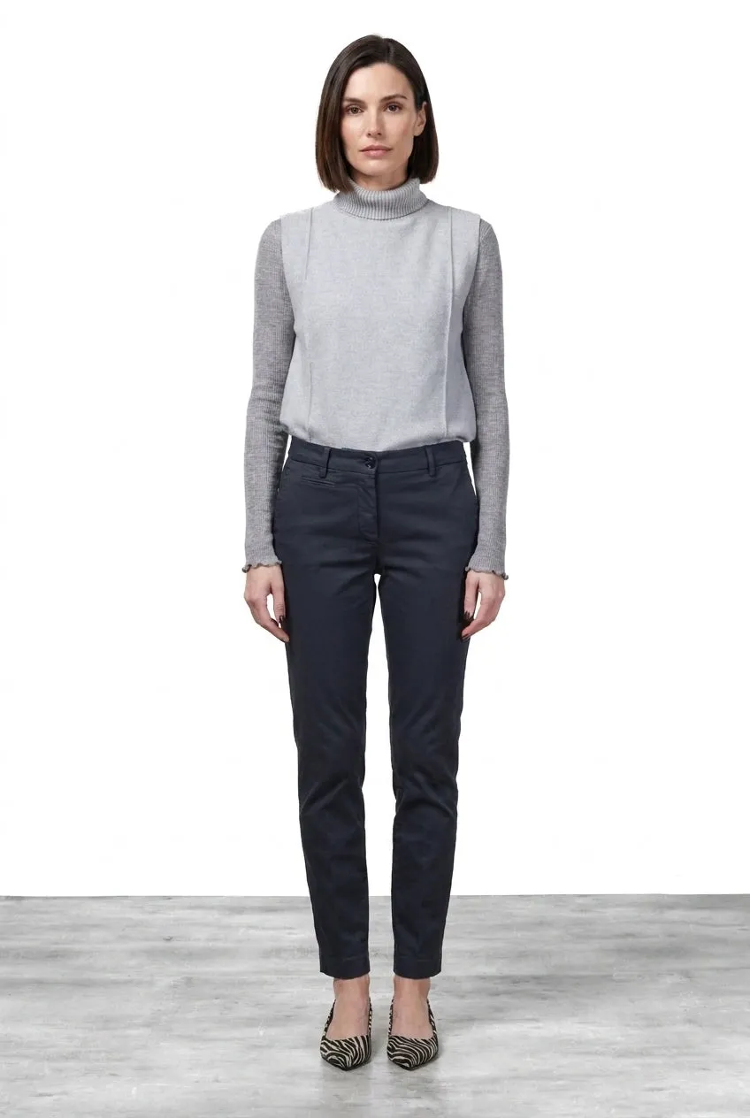 Mason's New York Slim chinobukser midnatsblå satin