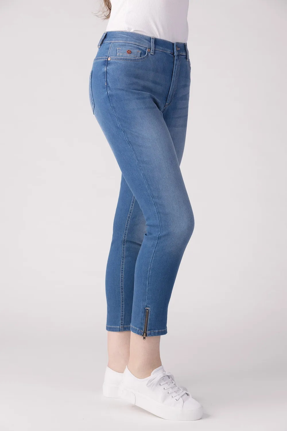 Merrytime 15651-432-21 Super Slim ankel jeans lys denim