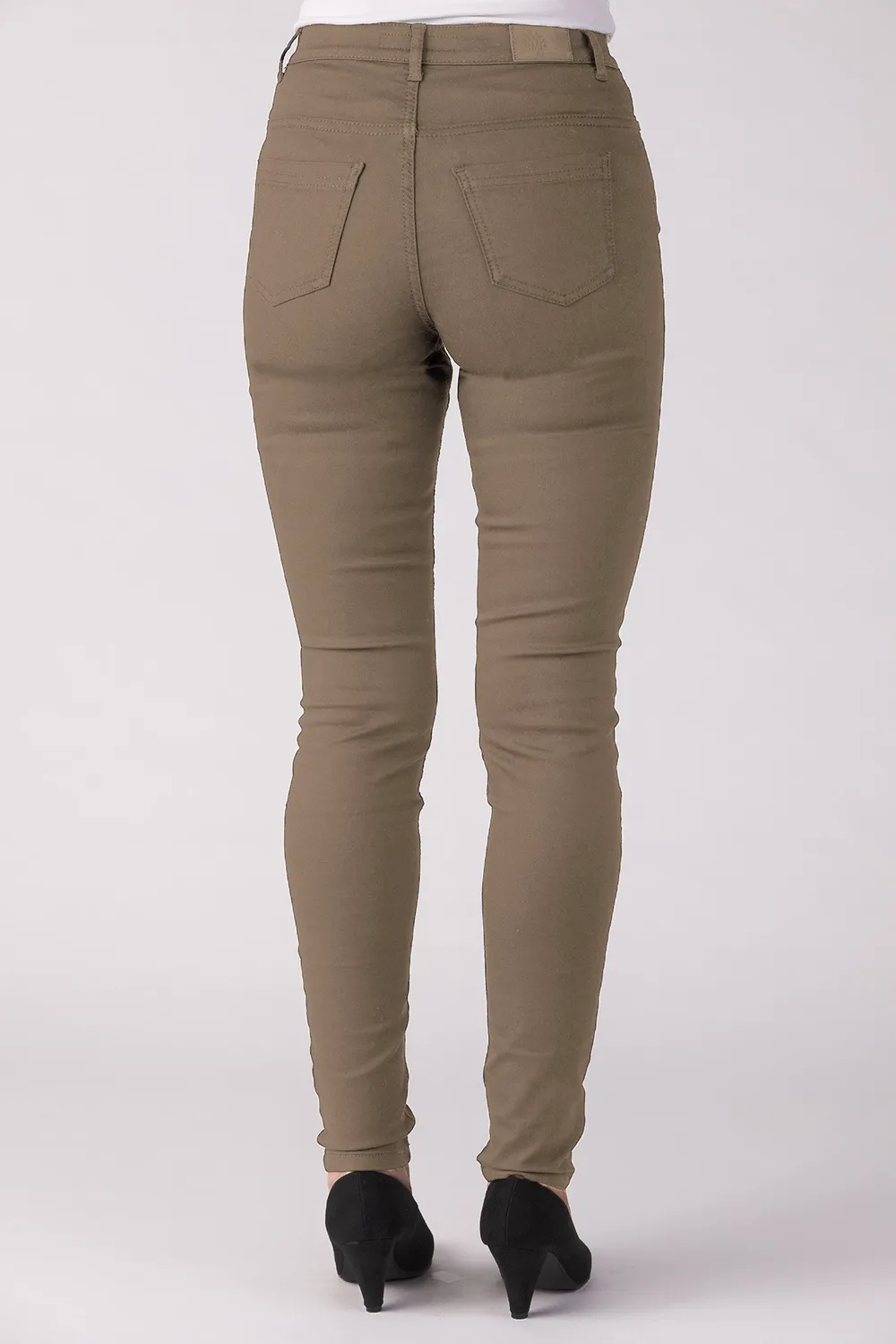 Merrytime Emma Super Slim jeans olive stræk