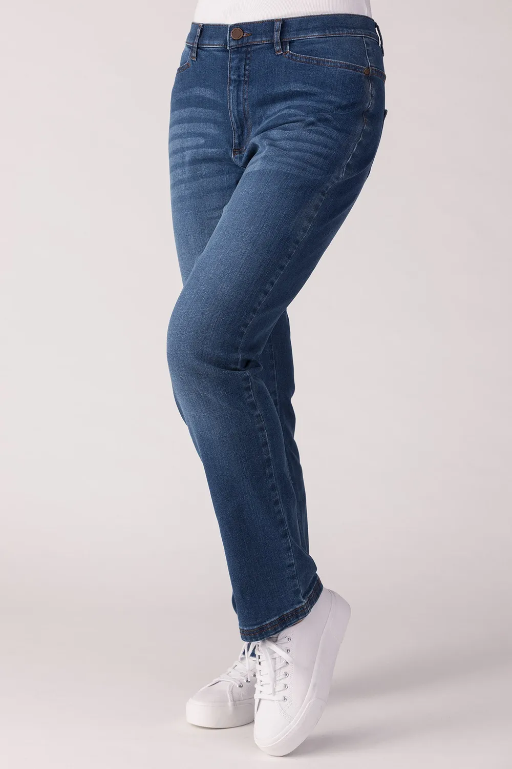 Merrytime Maria Regular jeans lys denim med slid