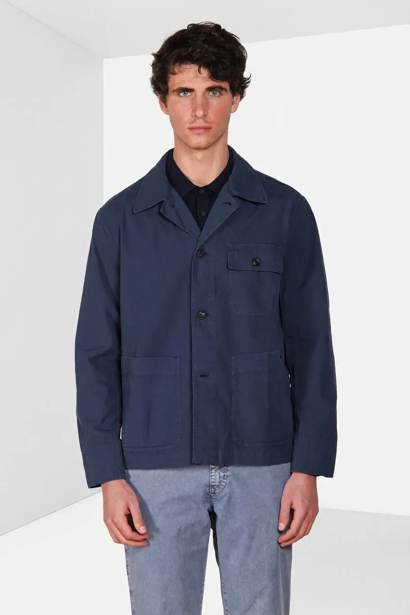Mason's Work overshirt royal blå bomuld