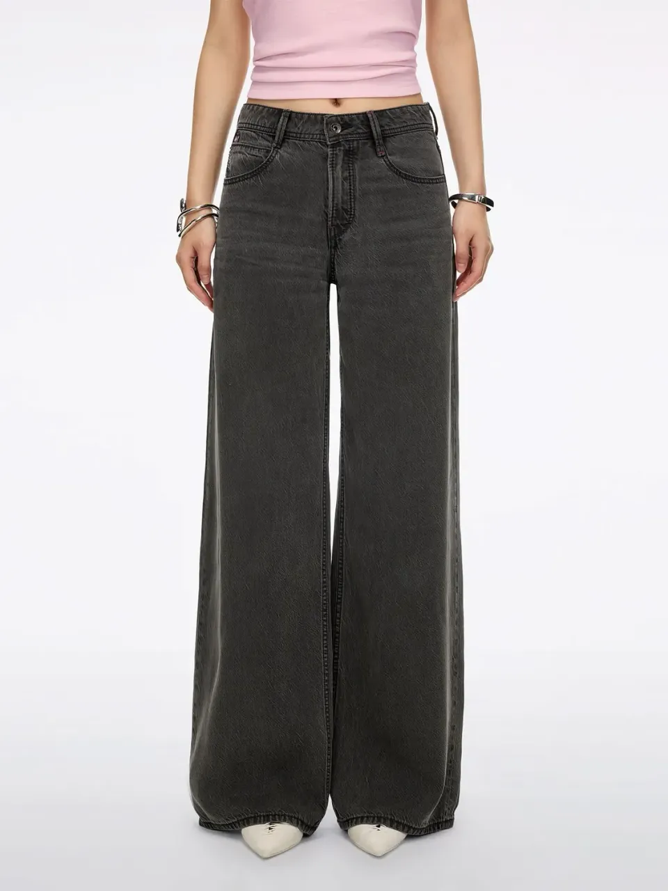 Miss Sixty Jasmine relaxed wide leg jeans black fog