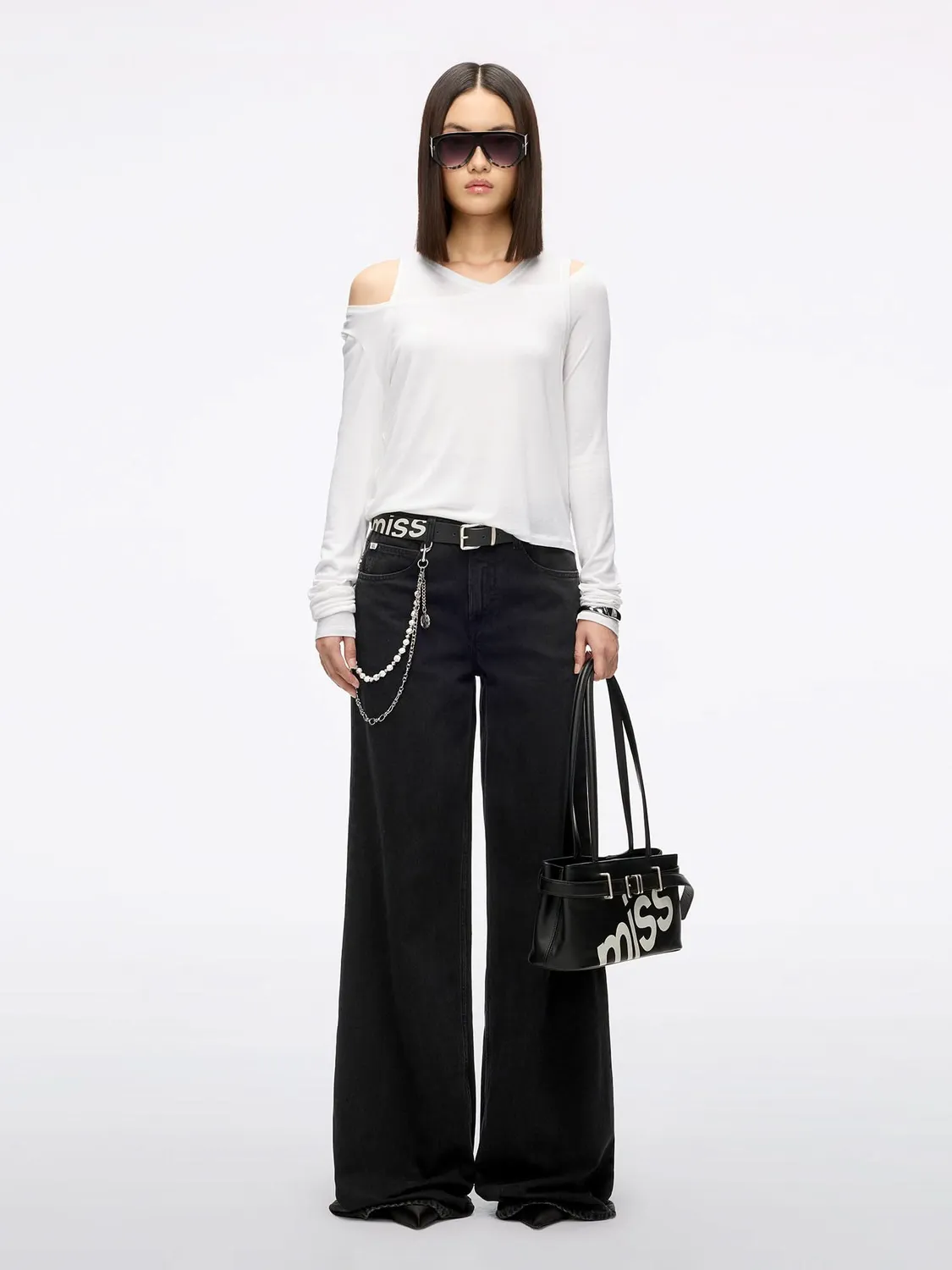 Miss Sixty Layered langærmet t-shirt hvid