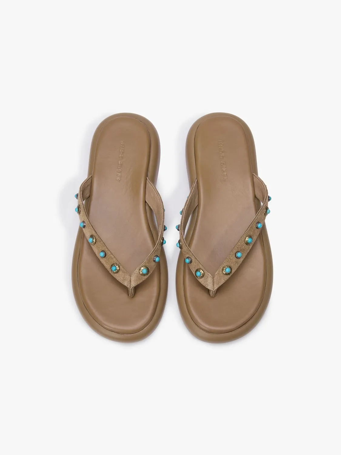 Miss Sixty sandaler brune ruskind turkis