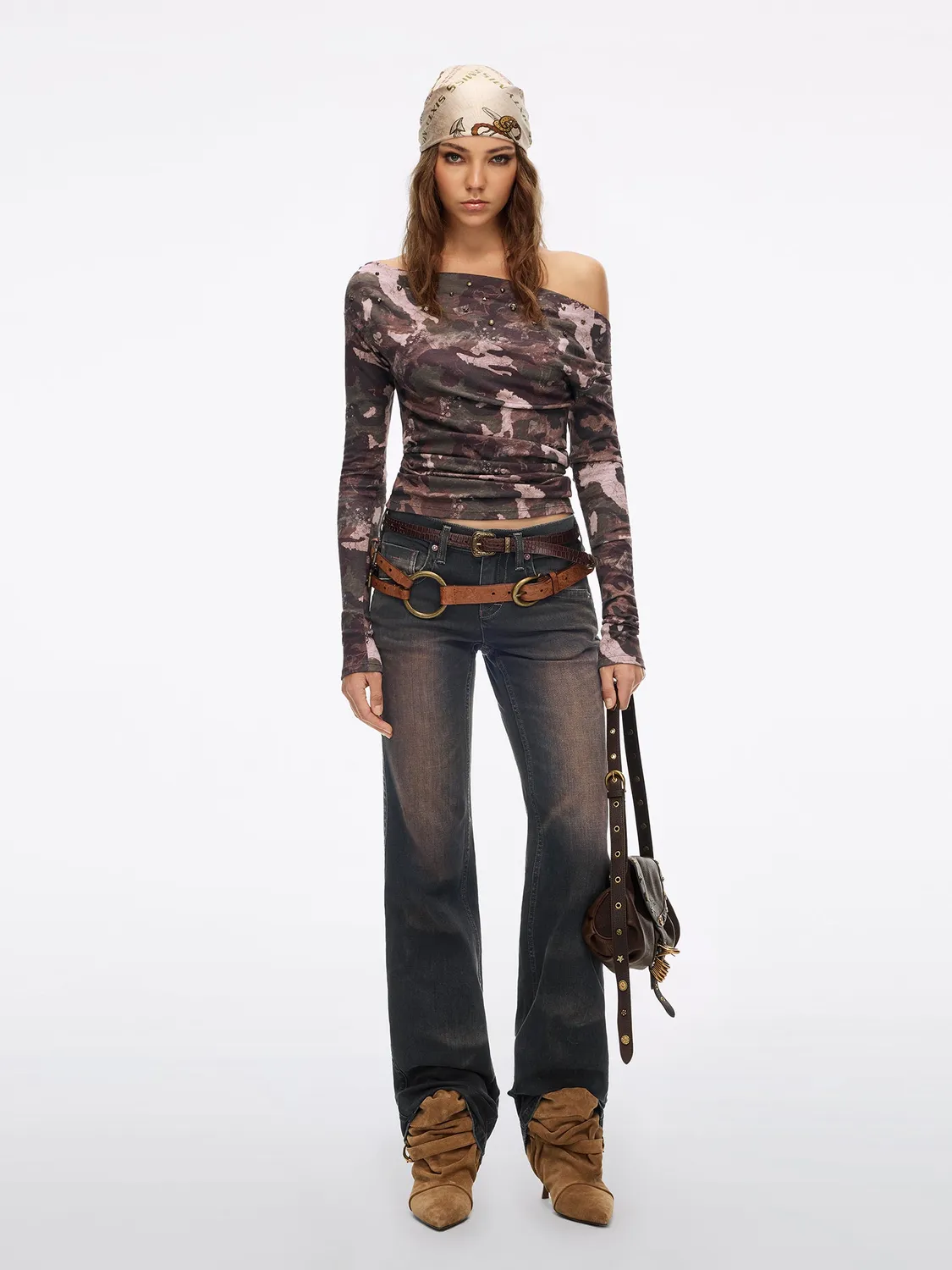 Miss Sixty 6M3SJ11900Z02 langærmet bluse camo nitter