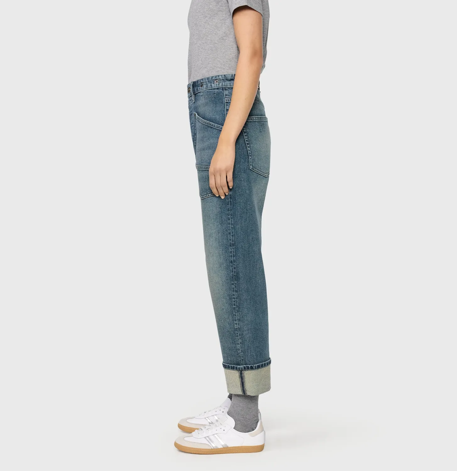 MAC Baggy straight cropped jeans blå comfort