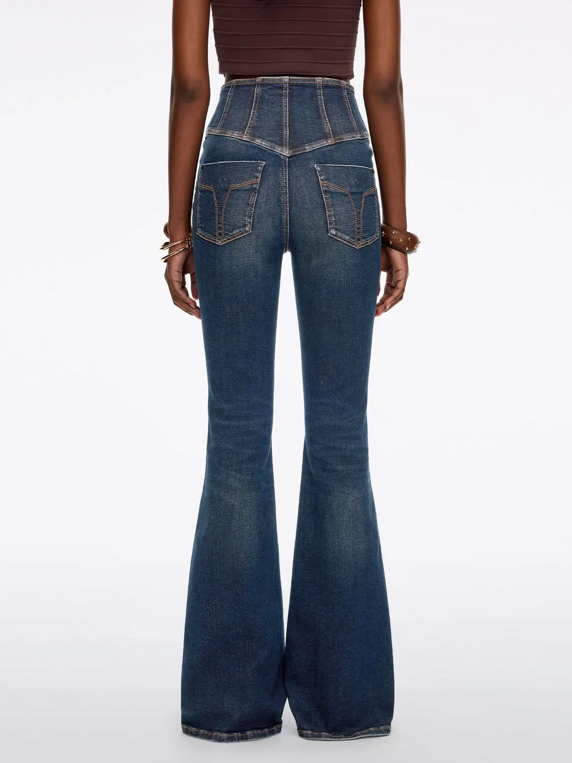 Miss Sixty Glenda Plus 5 flare jeans mørkeblå stretch