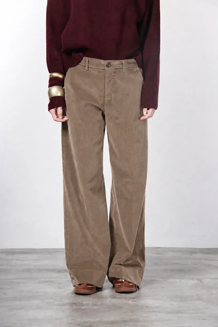 Mason's New York Studio chinos taupe straight fit fløjl