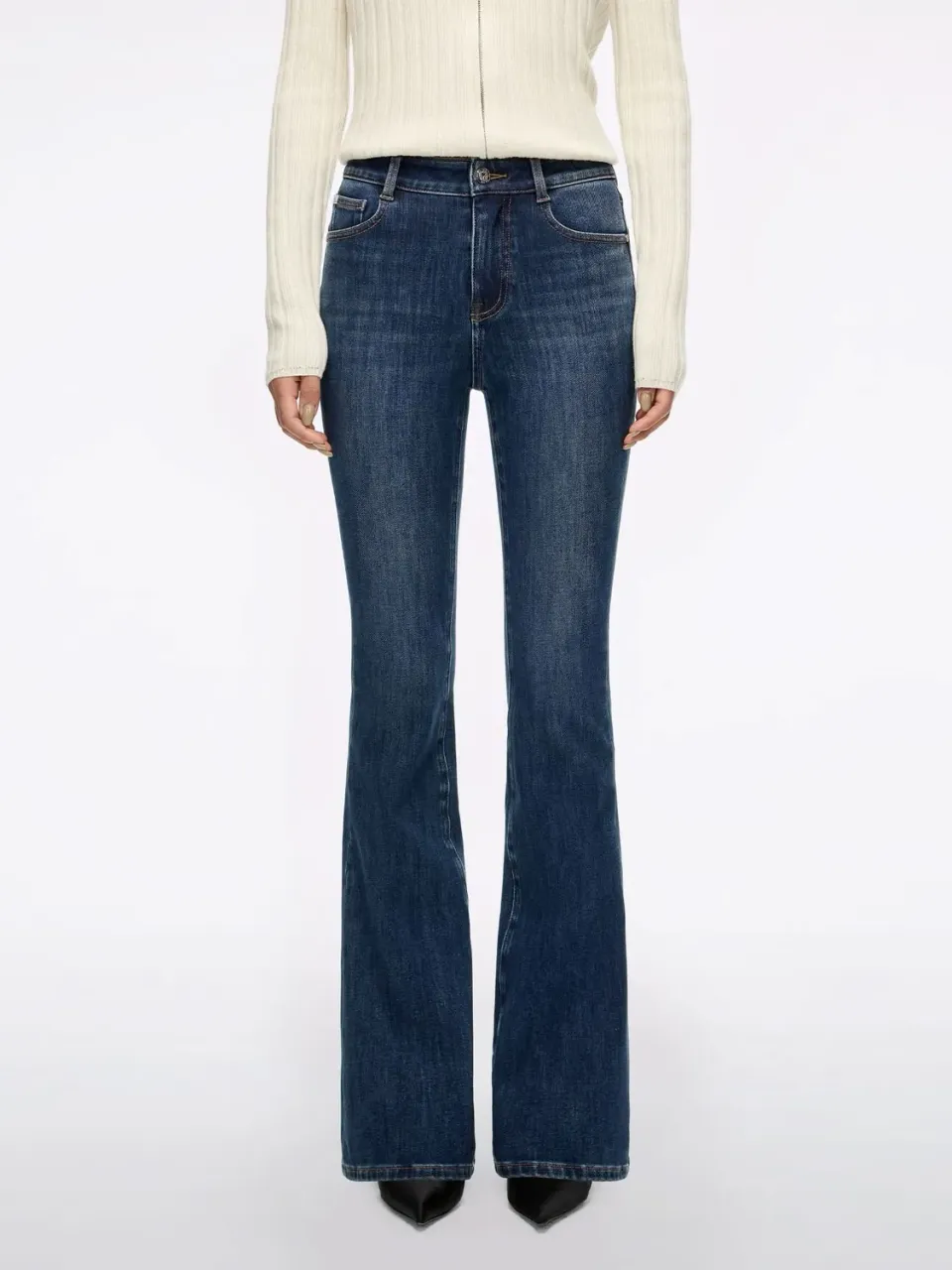 Miss Sixty 6S4JJ2401GF90 flare jeans medium blue mellemhøj talje