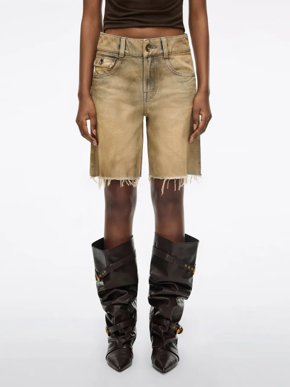 Miss Sixty Distressed Denim shorts blå lav talje