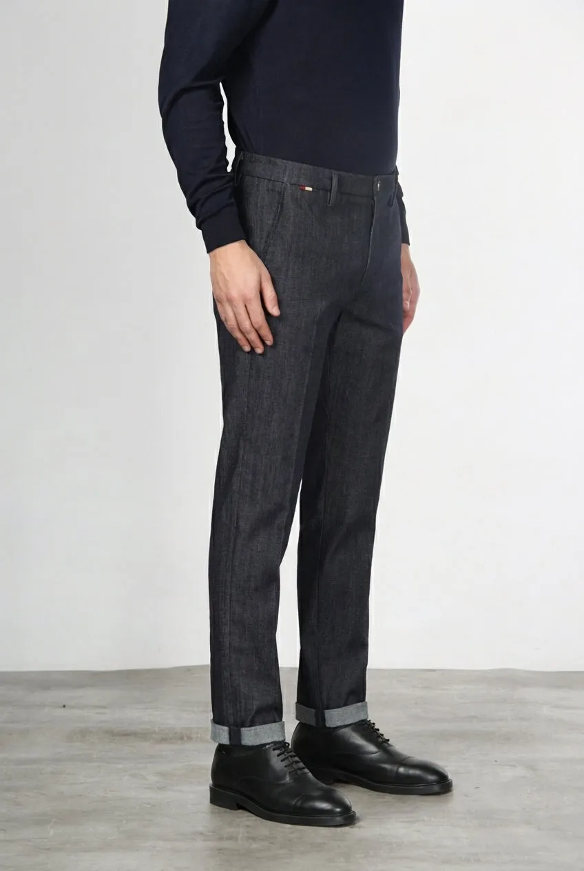 Mason's Osaka chino navy denim carrot fit