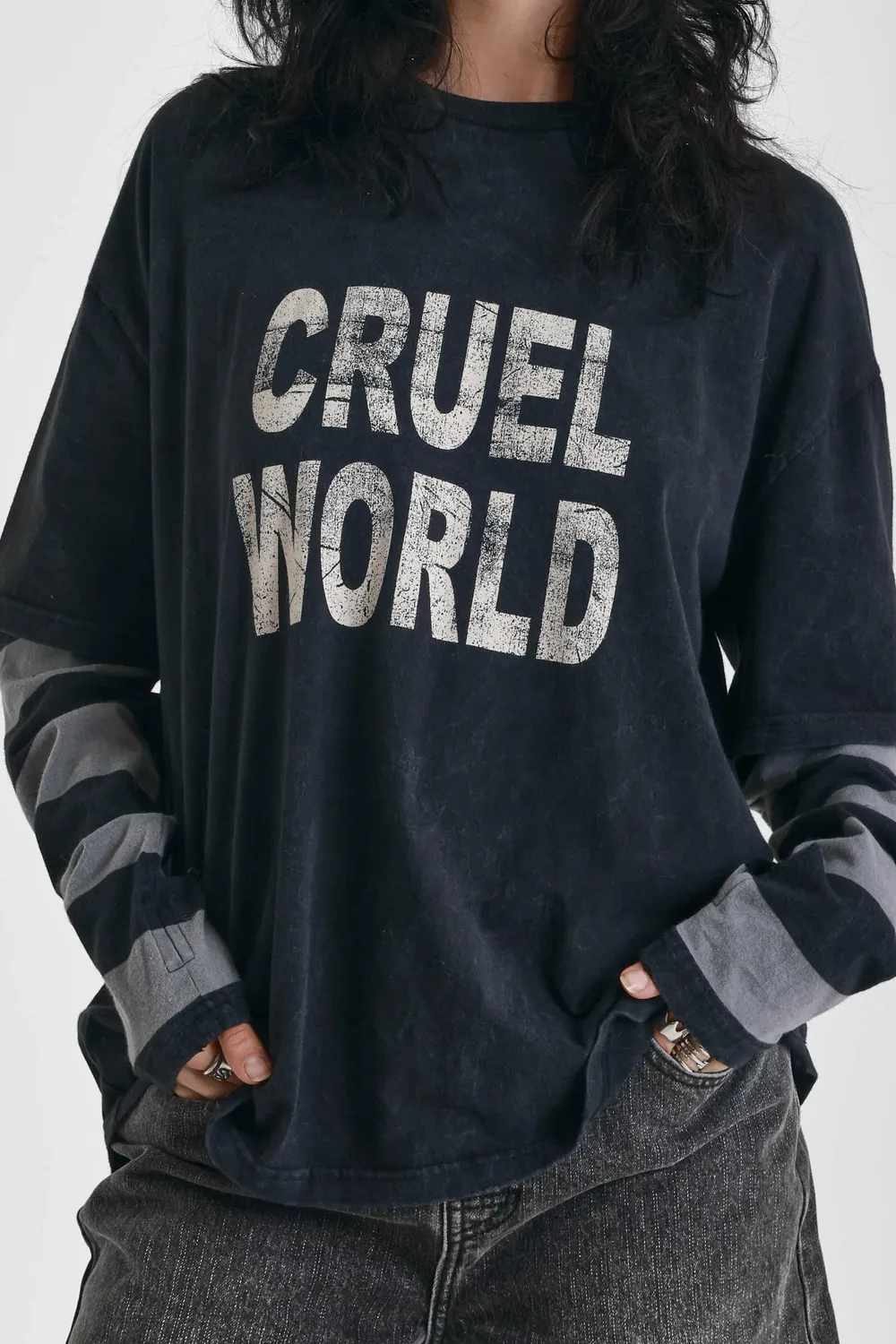 The Ragged Priest Cruel World bluse L sort langærmet