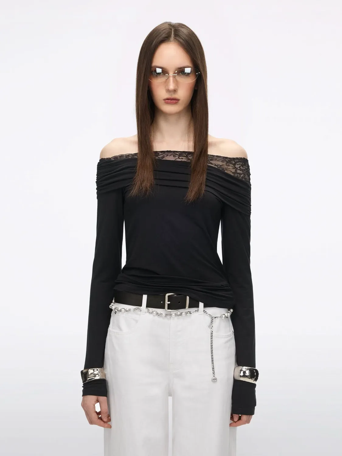 Miss Sixty Studded Bælte sort læder nitter