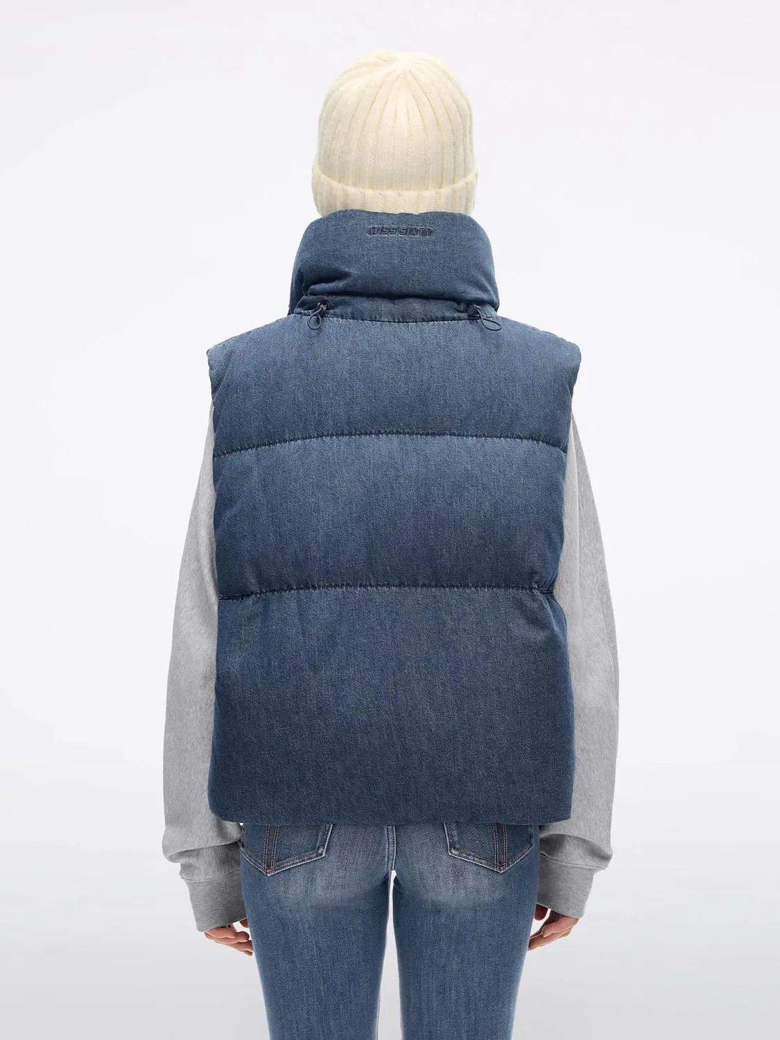 Miss Sixty denim puffer vest middle blue dun