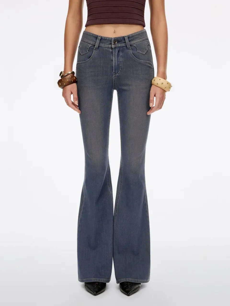 Miss Sixty Bella slim flare jeans mørkeblå stretch
