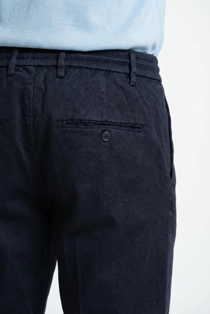 Mason's Milano Jogger chinobukser – mørkeblå hør
