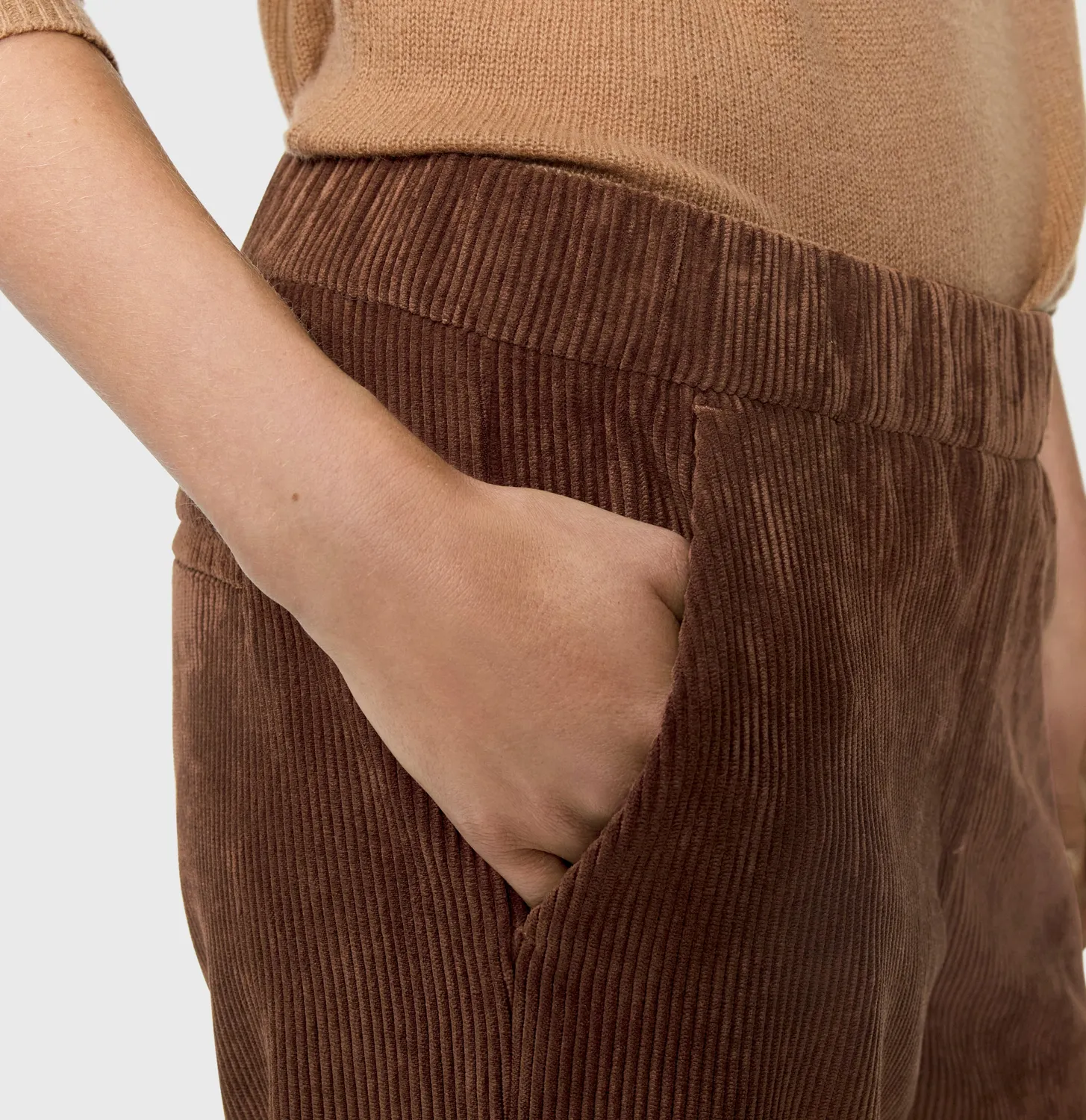 MAC Chiara 3051 cordbukser brun wide leg