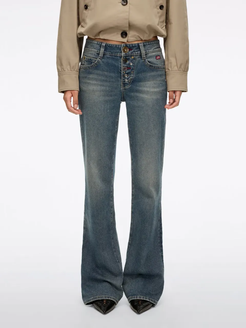 Miss Sixty Multi-Button flare jeans middle blue stretch